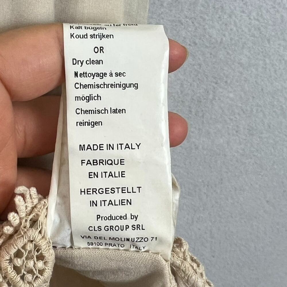 Cosmo Tank Top Size Large Beige Silk Flowy Sheer Overlay Delicate Made In Italy - Picture 8 of 13